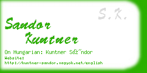 sandor kuntner business card